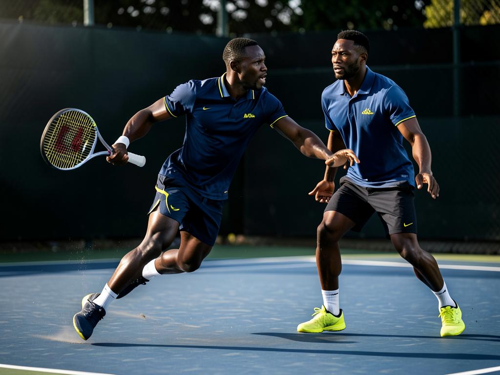 Black African tennis athlete in high performance training